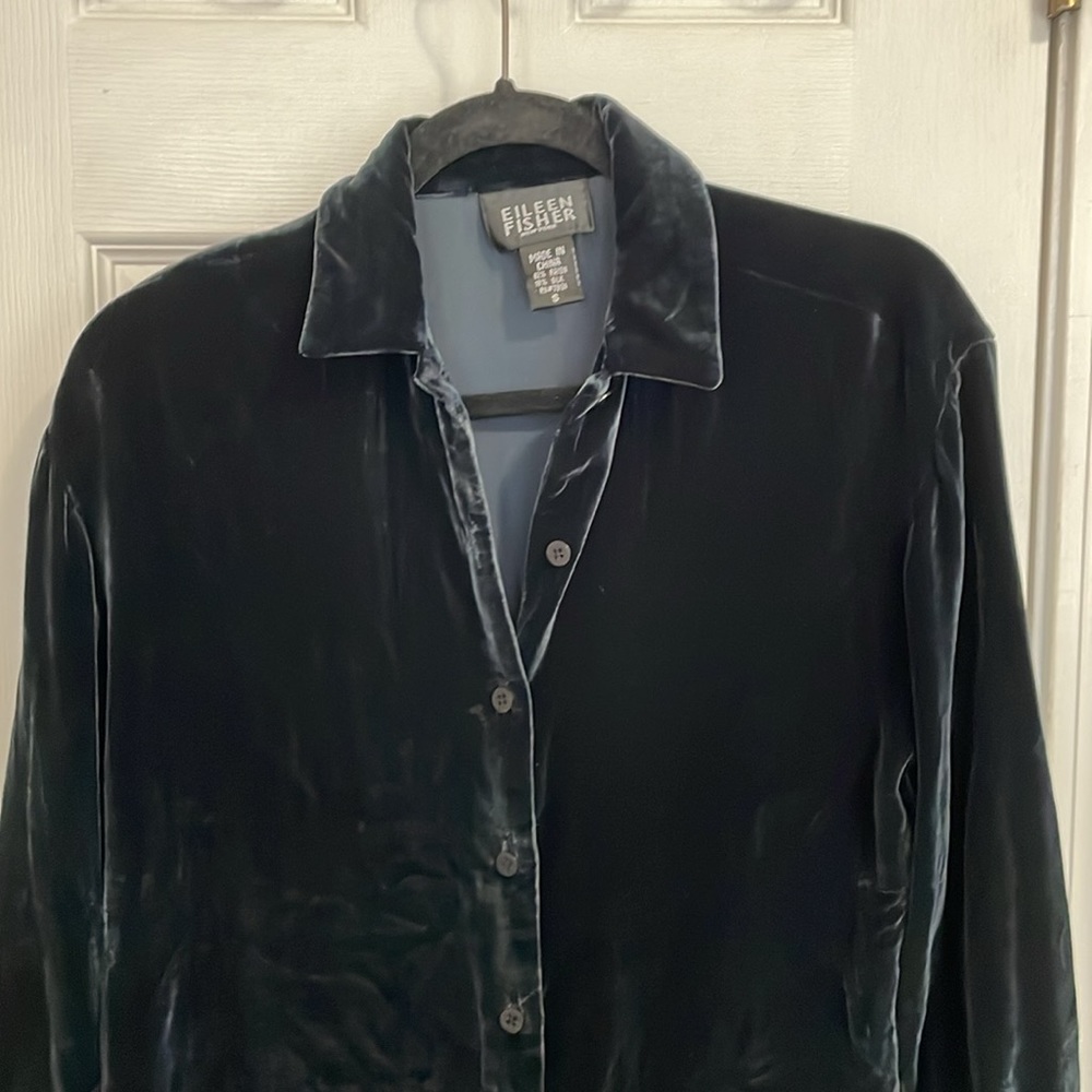 Eileen Fisher Velvet Button-down Cardigan